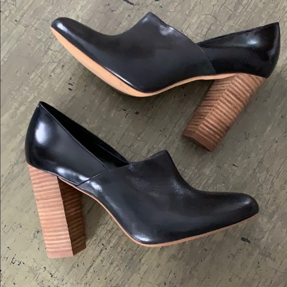 KATE SPADE SATURDAY Black Leather Block Heel Shoes - Picture 1 of 16